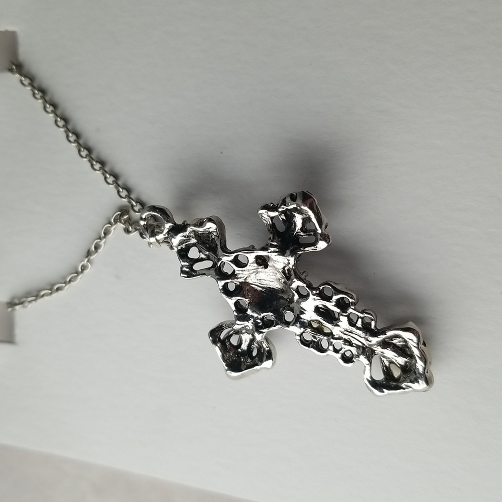 Gothic Rhinestone Cross Pendant - Picture 4 of 6